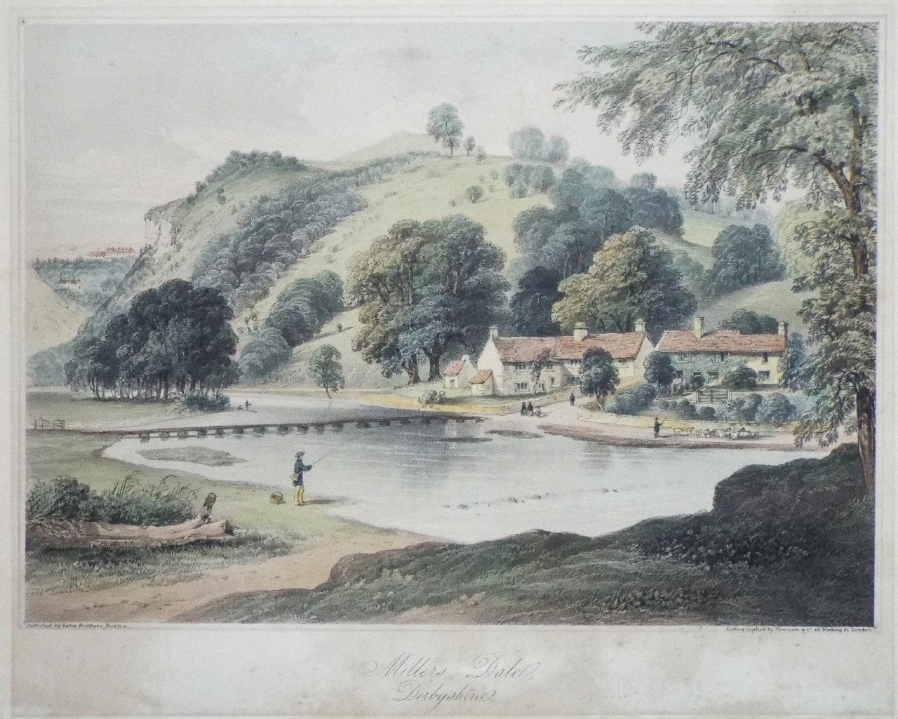 Lithograph - Miller's Dale, Derbyshire - Newman